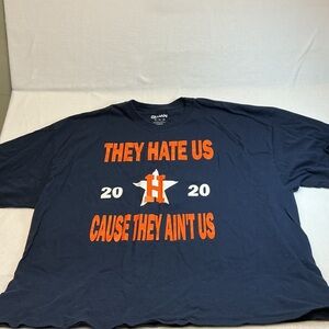Gildan Navy Astros T-Shirt with Orange Text size 2X 0452